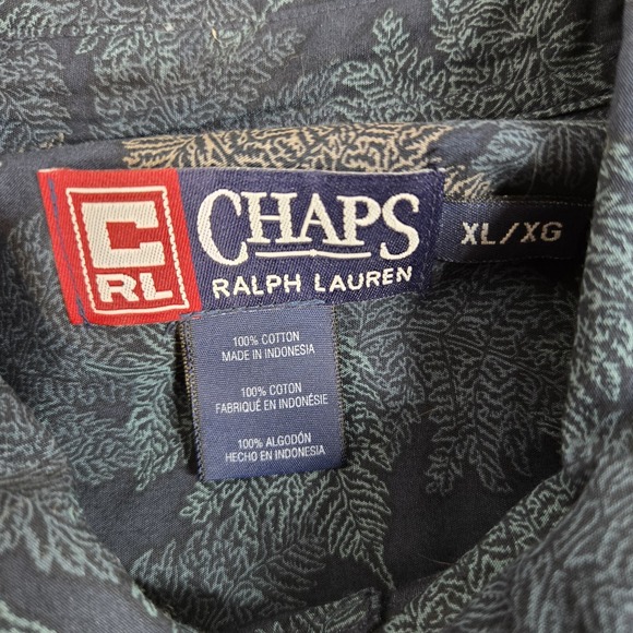 Chaps Ralph Lauren Tuscany Shirt Mens XL All Over Leaf Print New NWT‎ - Picture 3 of 15